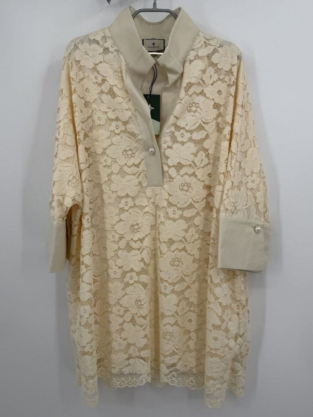 Tuckernuck Ivory Lace Willow Blouse size XXL 2XL Oversized Top Cotton/Nylon **